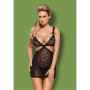 Коротенькая облегающая сорочка с кружевом и вырезами Swanita Chemise LXL