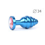 Втулка анальная BLUE PLUG MEDIUM (синяя), L 80 мм D 34 мм, вес 90г, цвет кристалла розовый арт. ABL-02-M