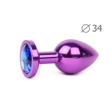 VIOLET PLUG MEDIUM (втулка анальная), L 82 мм D 34 мм, вес 100г, цвет кристалла синий, арт. VM-13
