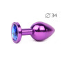 VIOLET PLUG MEDIUM (втулка анальная), L 82 мм D 34 мм, вес 100г, цвет кристалла синий, арт. VM-13