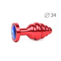 Втулка анальная RED PLUG MEDIUM (красная), L 80 мм D 34 мм, вес 90г, цвет кристалла синий арт. AR-13-M