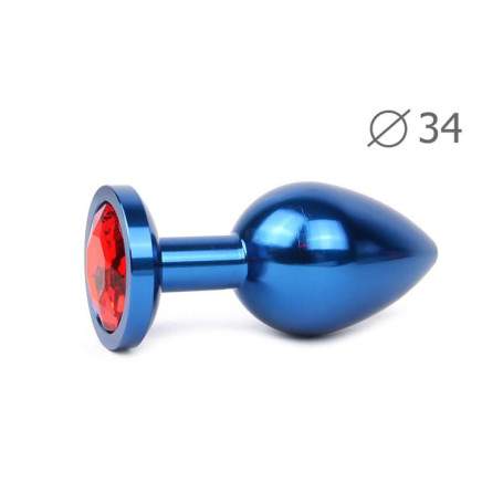 BLUE PLUG MEDIUM (втулка анальная), L 82 мм D 34 мм, вес 100г, цвет кристалла красный, арт. BLUM-16