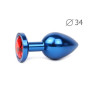 BLUE PLUG MEDIUM (втулка анальная), L 82 мм D 34 мм, вес 100г, цвет кристалла красный, арт. BLUM-16