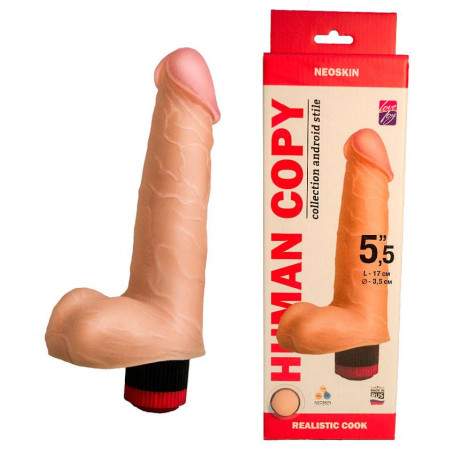 Вибратор реалистик HUMAN COPY, L 170 мм D 35 мм киберкожа арт. 600803
