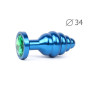 Втулка анальная BLUE PLUG MEDIUM (синяя), L 80 мм D 34 мм, вес 90г, цвет кристалла зелёный арт. ABL-07-M