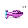 Втулка анальная VIOLET PLUG MEDIUM (фиолетовая), L 80 мм D 34 мм, вес 90г, цвет кристалла голубой арт. AV-05-M