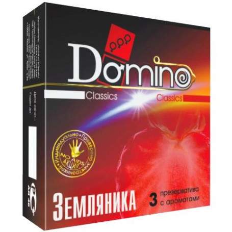ПРЕЗЕРВАТИВЫ DOMINO CLASSIC с ароматом земляники №3
