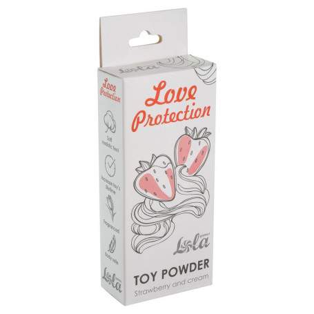 ПУДРА ДЛЯ ИГРУШЕК АРОМАТИЗИРОВАННАЯ LOVE PROTECTION КЛУБНИКА СО СЛИВКАМИ 15ГР