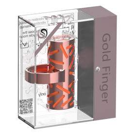 Вибропулька на палец Gold Finger, USB, оранжевый, 53x22 мм