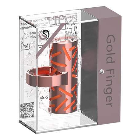 Вибропулька на палец Gold Finger, USB, оранжевый, 53x22 мм