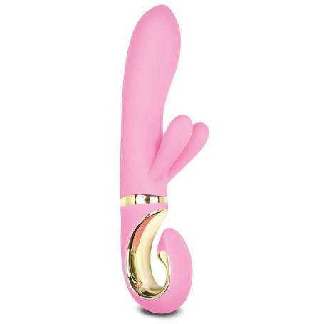 ВИБРАТОР С КЛИТОРАЛЬНЫМ ОТРОСТКОМ GVIBE GRABBIT - CANDY PINK(h)