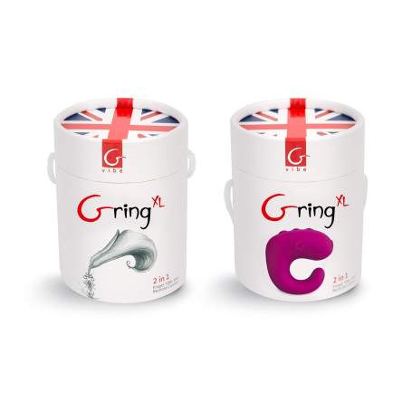 ВИБРИРУЮЩЕЕ КОЛЬЦО НА ПАЛЕЦ 2 В 1 GVIBE GRING XL - SWEET RASPBERRY, 5 СМ(h)