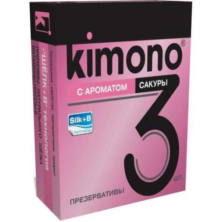 ПРЕЗЕРВАТИВЫ KIMONO (с ароматом сакуры) 3 шт.