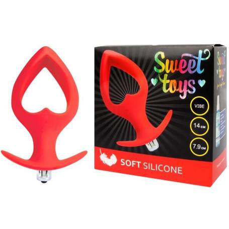 Анальная втулка с вибрацией Sweet toys, 140/79, красная(h)