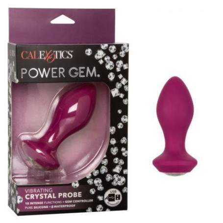 Анальная пробка с кристаллом и вибрацией Power Gem Vibrating Petite Crystal Probe violet(h)