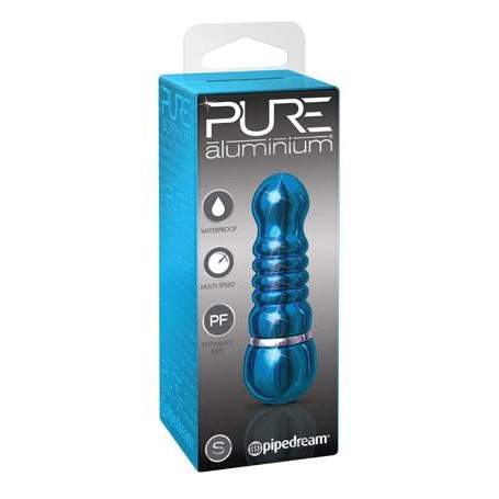 Вибромассажер PURE ALUMINIUM "BLUE SMALL", рельефный голубой(h)