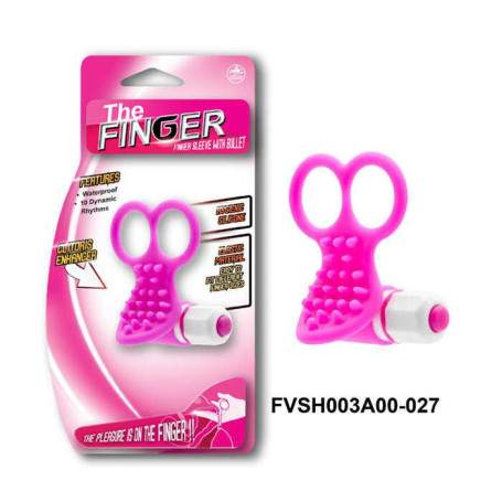 Вибронасадка NMC The Finger на пальцы с рельефной поверхностью, 10 вибраций, розовая(h)
