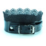Изящный ошейник с кружевом Black BDSM Light(h)