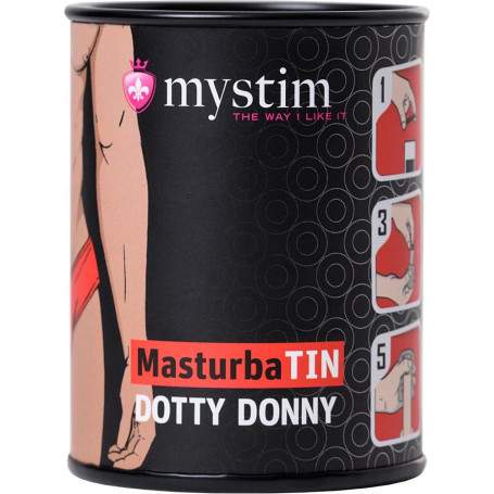 Компактный минимастурбатор мужская серия - яркие точки Mystim MasturbaTIN Dotty Donny - Dots(h)