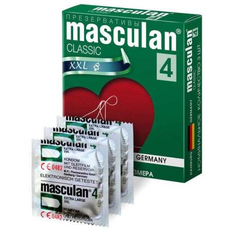 Презервативы MASCULAN 4 CLASSIC увеличенного размера 54 мм (длина 20см), 3шт(h)