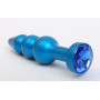 Набор: анальная втулка ЁЛОЧКА синяя, кристалл синий, 113/22x25x29 и лубриканты(h)