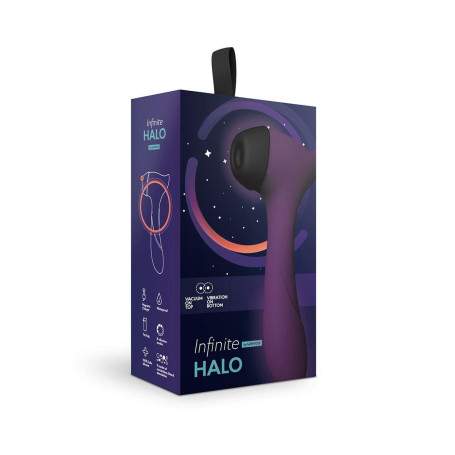 Вакуумный бесконтактный стимулятор клитора и вибратор Halo, цвет сливовый (INFINITE collection)