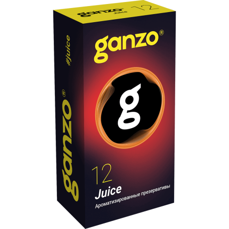 ПРЕЗЕРВАТИВЫ GANZO JUICE № 12 BLACK EDITION (цветные ароматизированные: ваниль, ежевика, тутти-фрутти)