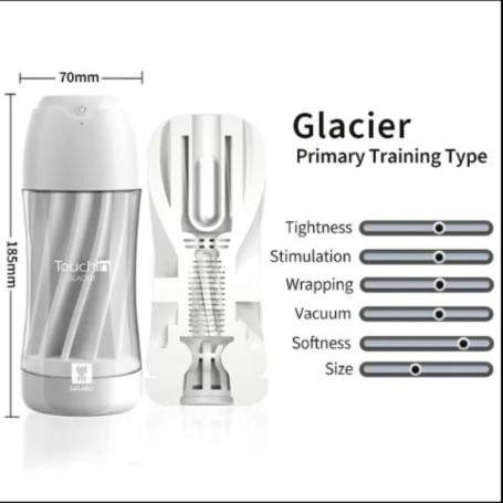 Мастурбатор GALAKU CUP Glacier, с вибрацией, 20 режимов, ЗУ USB, белый