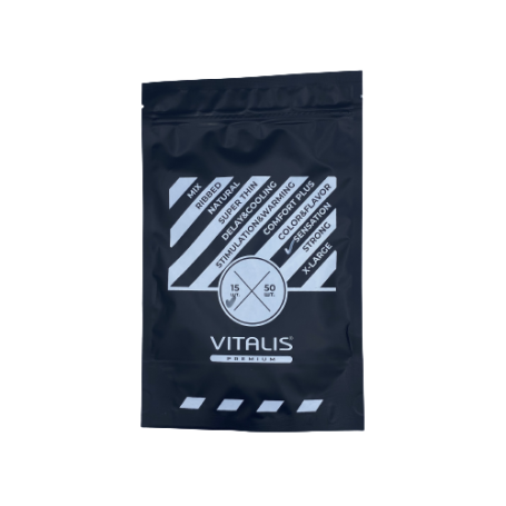 Презервативы Vitalis Premium sensation (12+3 шт) с кольцами и точками