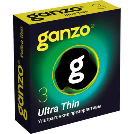 ПРЕЗЕРВАТИВЫ GANZO ULTRA THIN №3 BLACK EDITION (ультратонкие), 3 шт. в упак.