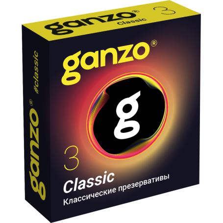 ПРЕЗЕРВАТИВЫ GANZO CLASSIC №3 BLACK EDITION (классические с обильной смазкой)
