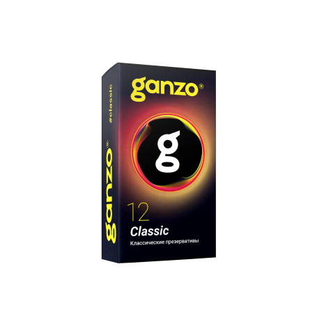 ПРЕЗЕРВАТИВЫ GANZO CLASSIC №12 BLACK EDITION (классические с обильной смазкой)