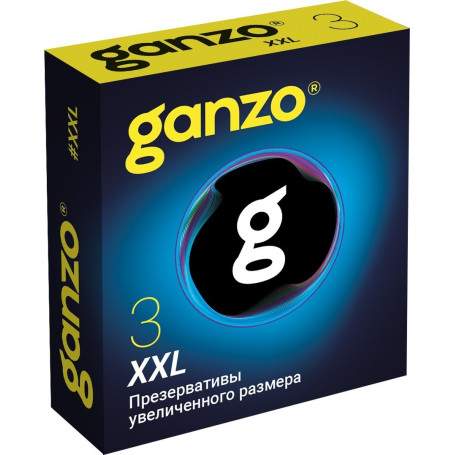 ПРЕЗЕРВАТИВЫ GANZO XXL №3 BLACK EDITION (увеличенного размера)