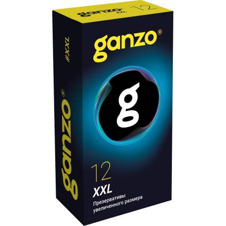 ПРЕЗЕРВАТИВЫ GANZO XXL №12 BLACK EDITION (увеличенного размера)