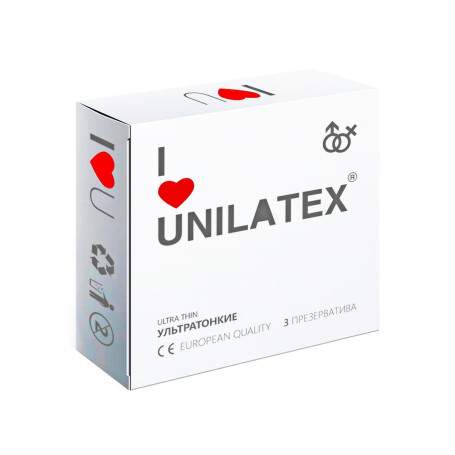 ПРЕЗЕРВАТИВЫ UNILATEX "ULTRA THIN" ультратонкие, 3 шт., арт. 3012