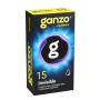 ПРЕЗЕРВАТИВЫ GANZO INVISIBLE №15 BLACK EDITION (гладкие супертонкие с доп. смазкой), 15 шт. в упак.